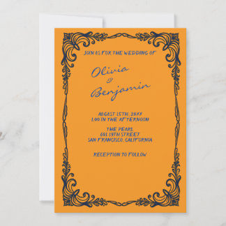 Minimalist Mustard Yellow Wedding Invitation