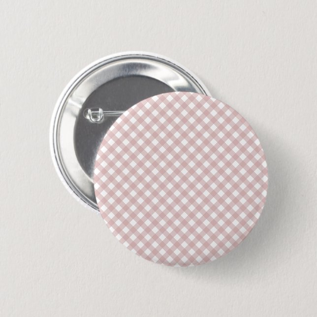 Minimalist Muted Pink Shade Plaid Pattern 6 Cm Round Badge (Front & Back)