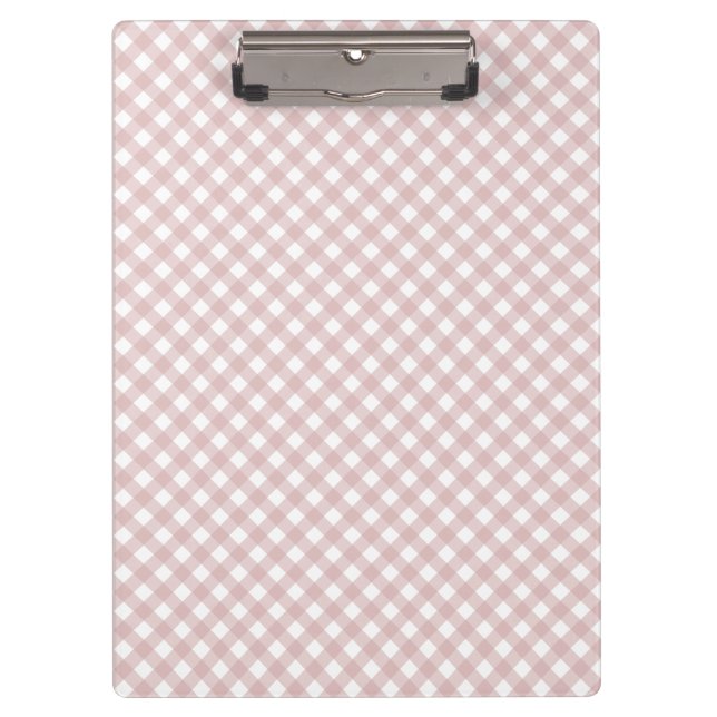Minimalist Muted Pink Shade Plaid Pattern Clipboard (Front)
