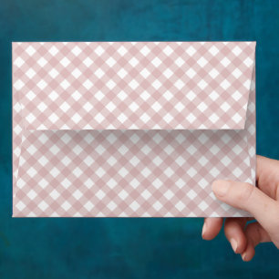 Minimalist Muted Pink Shade Plaid Pattern Envelope