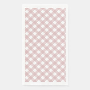 Minimalist Muted Pink Shade Plaid Pattern Napkin