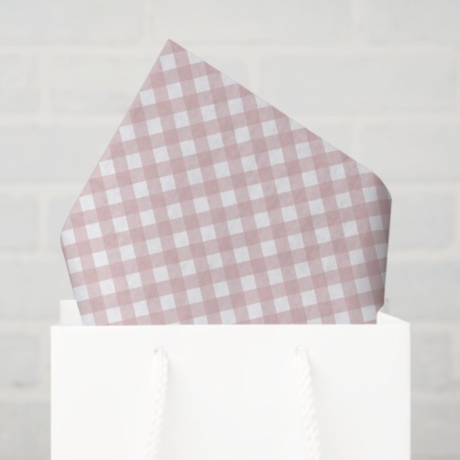 Minimalist Muted Pink Shade Plaid Pattern Tissue Paper (Gift Bag)