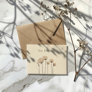 Minimalist Muted Tones Flowers the details Enclosure Card