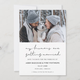 Minimalist My humans are getting married photo Save The Date