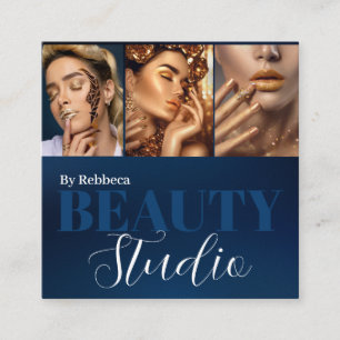 Minimalist Nail Artist Salon Manicure Modern Photo Square Business Card