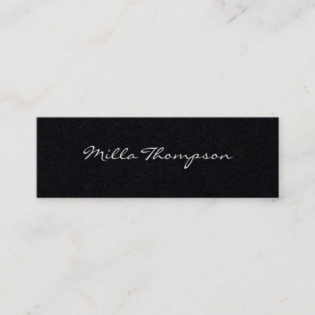 minimalist name & contact-phone dark mini business card (Front)