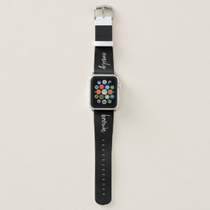 Minimalist Name   Modern Black Stylish Script Apple Watch Band