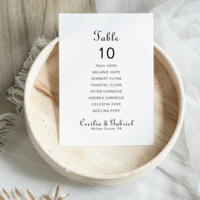Minimalist Name Wedding Table 10 Seating Chart  Invitation (Creator Uploaded)
