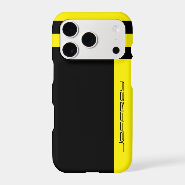 Minimalist, Name, Yellow & Black Two Way Stripe (Back)