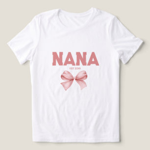 Minimalist nana Est cute bow pink Tri-Blend Shirt