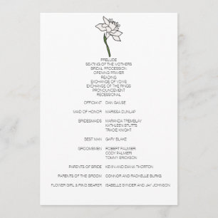 Minimalist Narcissus Wedding Program