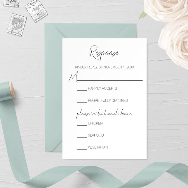 Minimalist Narcissus Wedding RSVP Card (Creator Uploaded)