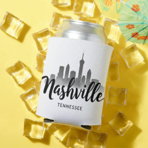 Minimalist Nashville Skyline, Tennessee City   Can Cooler