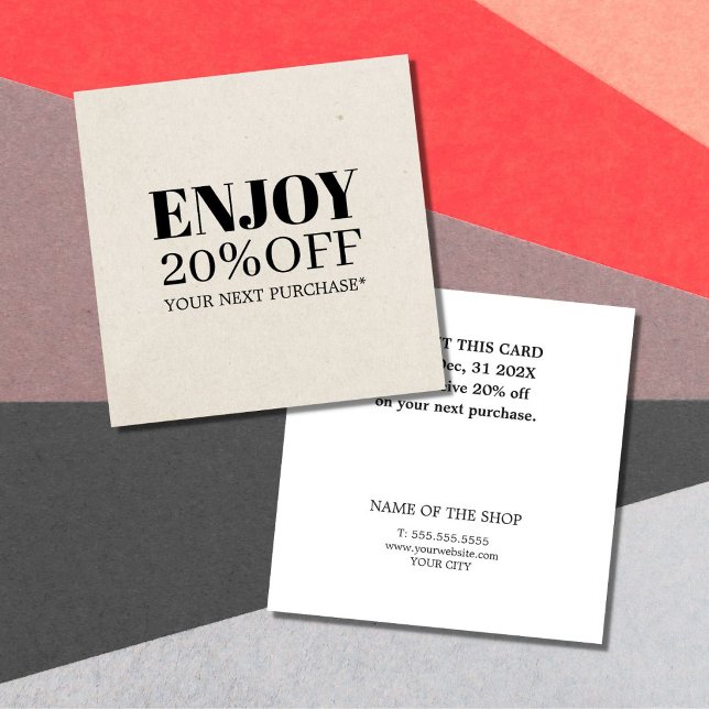 Minimalist Natural Black White Coupon  (Creator Uploaded)