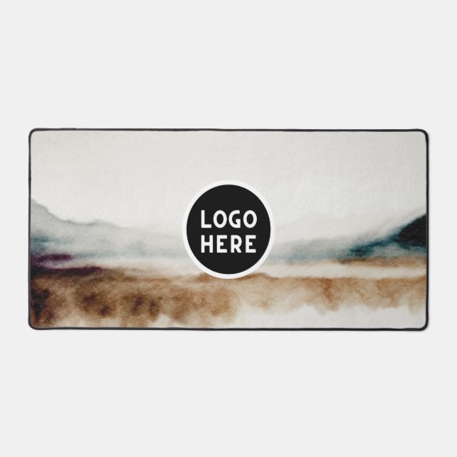 Minimalist Natural Watercolor Abstract Pattern  Desk Mat (Front)