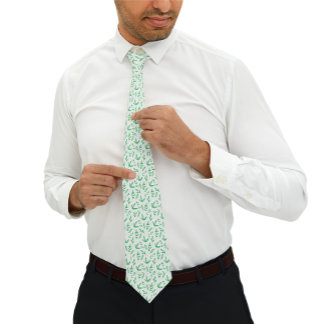 Minimalist nature | Green leaves Pattern Tie