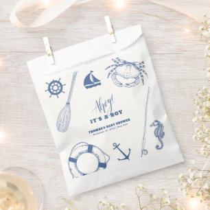 Minimalist Nautical Fishing Boy Baby Shower Favour Bag