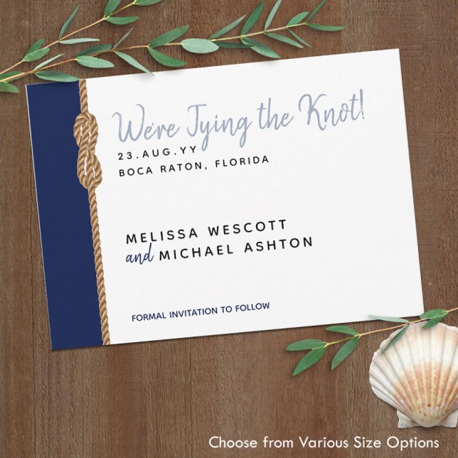 ⚓Minimalist Nautical Tying the Knot Save the Date (⚓Minimalist Nautical Tying the Knot Save the Date
)