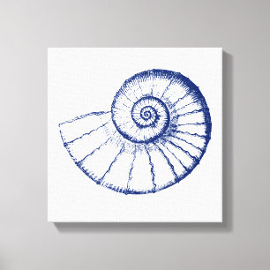 Minimalist Nautilus Sea Shell Canvas Print