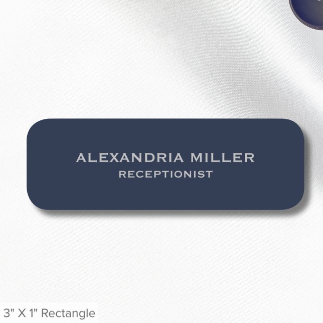 Minimalist Navy and Grey Name Tag (Creator Uploaded)