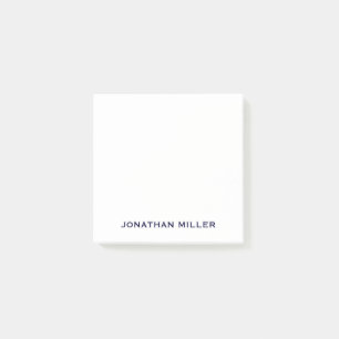 Minimalist Navy and White Monogram 3x3 Post-it Notes