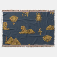 Minimalist Navy & Antique Gold Egyptian Pattern