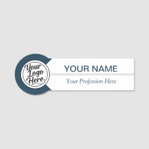 Minimalist Navy Blue Business Name Tag