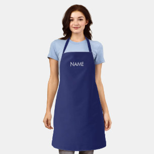Minimalist navy blue custom name text monogram apron