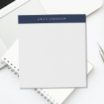Minimalist Navy Blue Elegant Monogram Notepad<br><div class="desc">Create your own personalized notepad with elegant monogram name and minimalist navy blue color design.</div>
