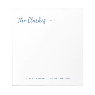 Minimalist Navy Blue Family Stationery  Notepad