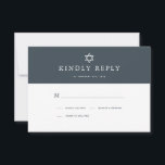 Minimalist Navy Blue & Gold Bar Mitzvah RSVP Card<br><div class="desc">This minimalist and chic Bar Mitzvah rsvp card features a midnight blue / navy blue background with the star of david. The reverse side features a faux gold background . Personalise it for your needs. You can find matching products at my store.</div>