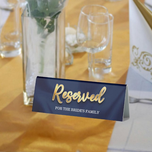 Minimalist Navy Blue & Gold Wedding Reserved Seat (Creator Uploaded)