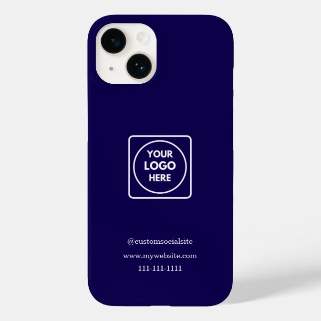 Minimalist Navy Blue Logo iphone case (Back)