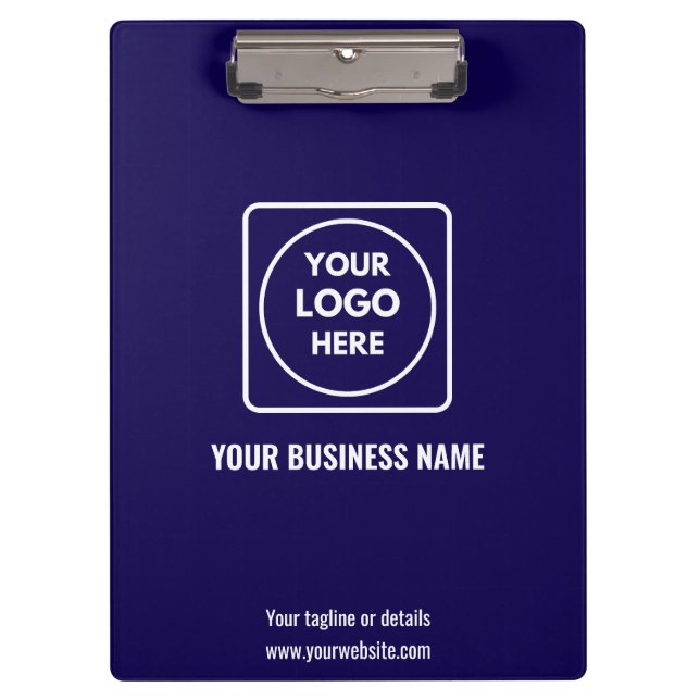 Minimalist Navy Blue Logo Pro clipboard (Front)