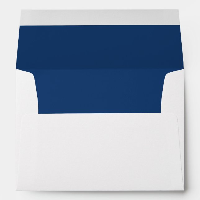 Minimalist Navy Blue Monogram Note Card Envelope (Back (Bottom))