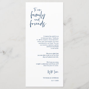 Minimalist Navy Blue, Place Setting Thank You Card