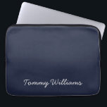 Minimalist Navy Blue Professional Simple Laptop Sleeve<br><div class="desc">These simple,  minimalist can be personalised to include a name or any text of your choice. If you don't want any text and would prefer just a blank,  then you can simply delete the text.</div>