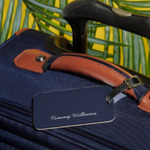 Minimalist Navy Blue Professional Simple Luggage Tag