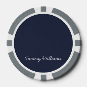 Minimalist Navy Blue Professional Simple Poker Chips