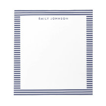 Minimalist Navy Blue Stripes Monogram