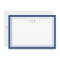 Minimalist Navy Blue Two Border Monogram Note Card