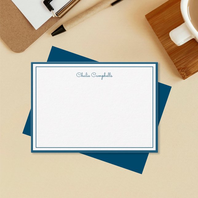 Minimalist Navy Blue Two Border, signature Card (Creator Uploaded)