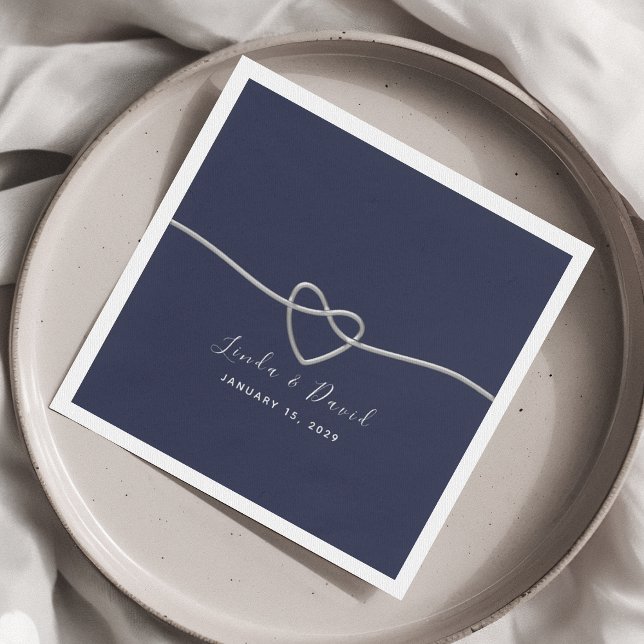 Minimalist Navy Blue Wedding Napkins (Creator Uploaded)
