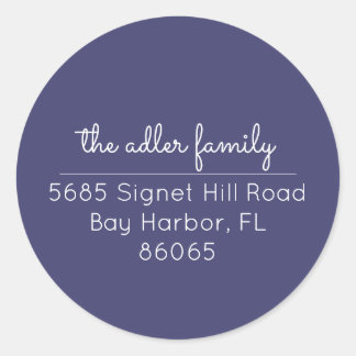 Minimalist Navy Blue & White Return Address Label