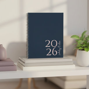 Minimalist Navy Custom Personal Monthly  Planner