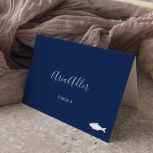 Minimalist   Navy Fish Meal Option Place Cards