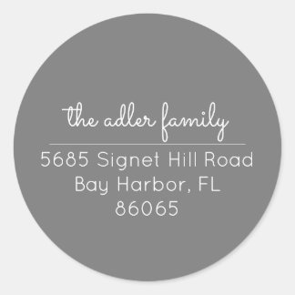 Minimalist Navy Grey & White Return Address Label