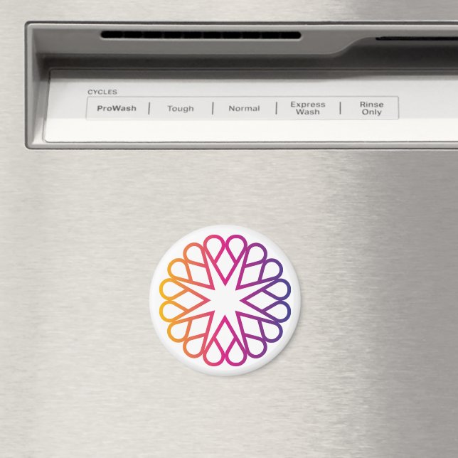 Minimalist Neon Gradient Radial Flower Magnet (In Situ (Dishwasher))