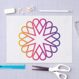 Minimalist Neon Gradient Radial Flower Tissue Paper