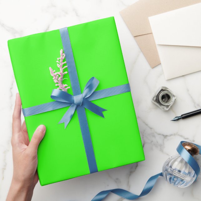Minimalist Neon Green Plain Solid colour Wrapping Paper (Gifting)